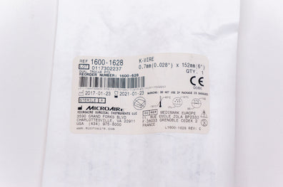MicroAire 1600-1628 K-Wire 0.7mm x 152mm